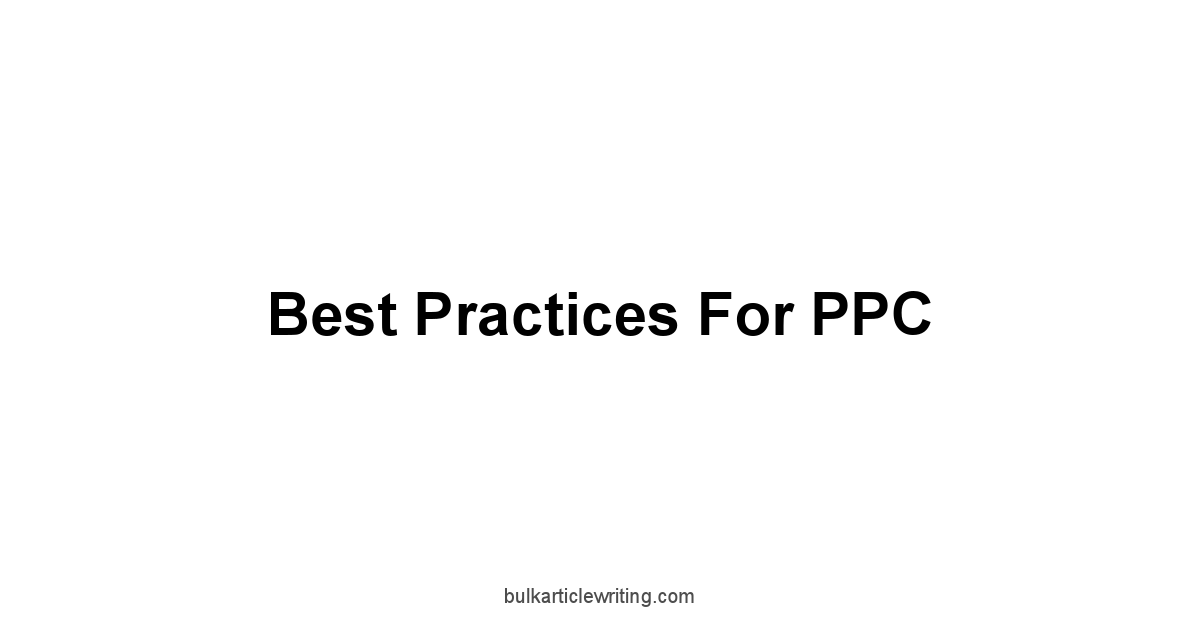 Best Practices for PPC