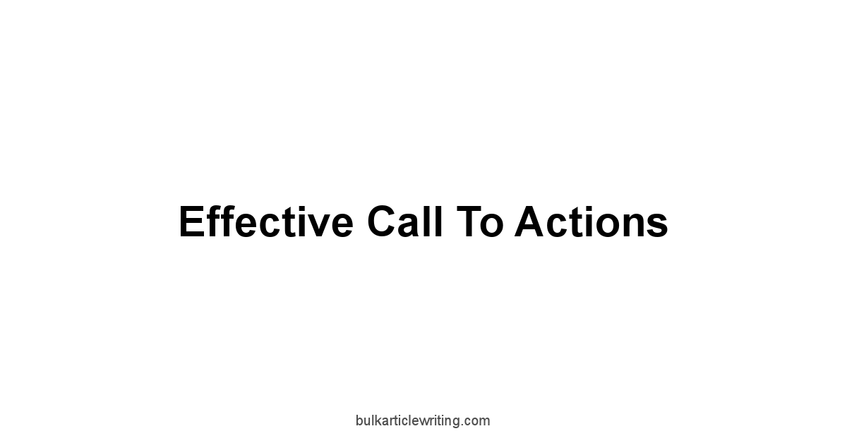 Effective Call to Actions