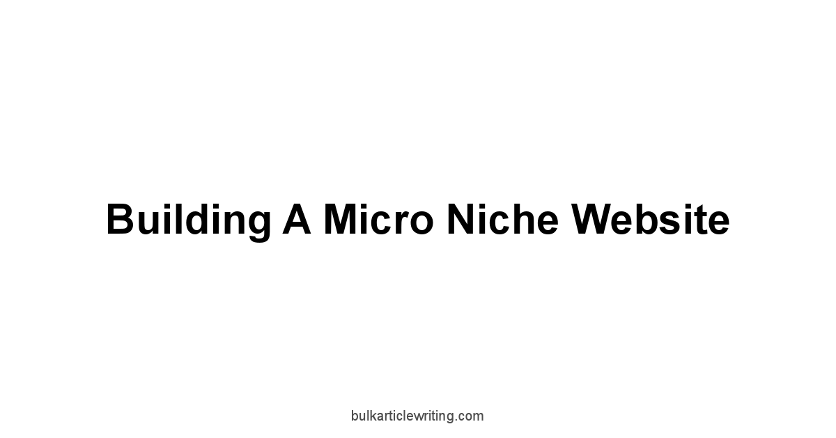 Building a Micro Niche Website