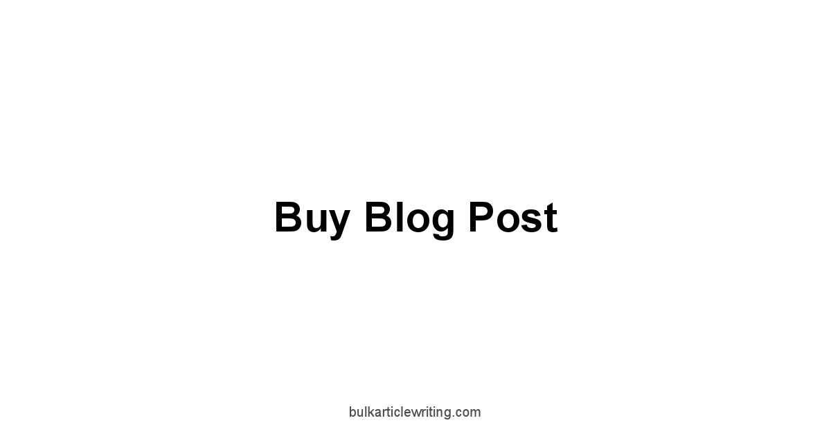 Buy Blog Post