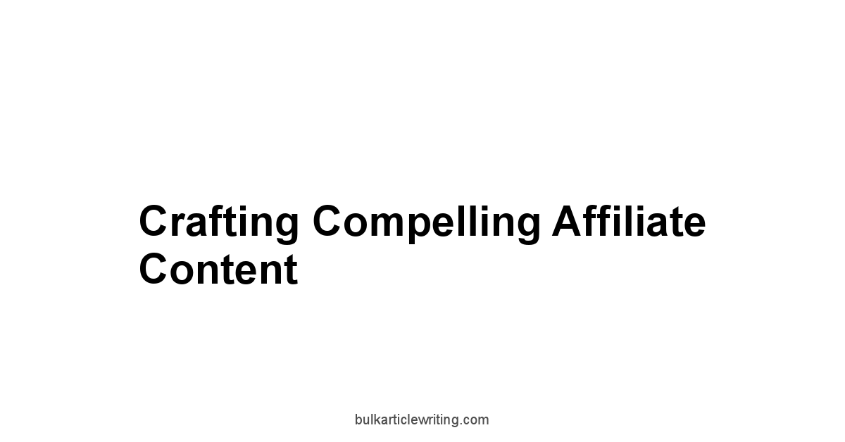 Crafting Compelling Affiliate Content