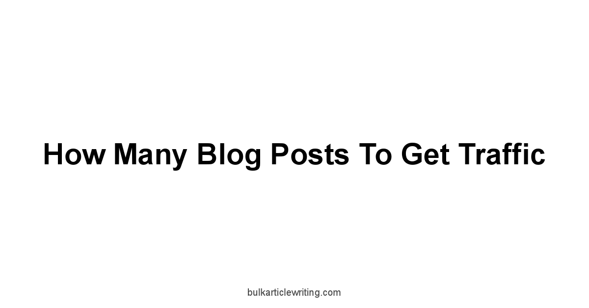 How Many Blog Posts To Get Traffic