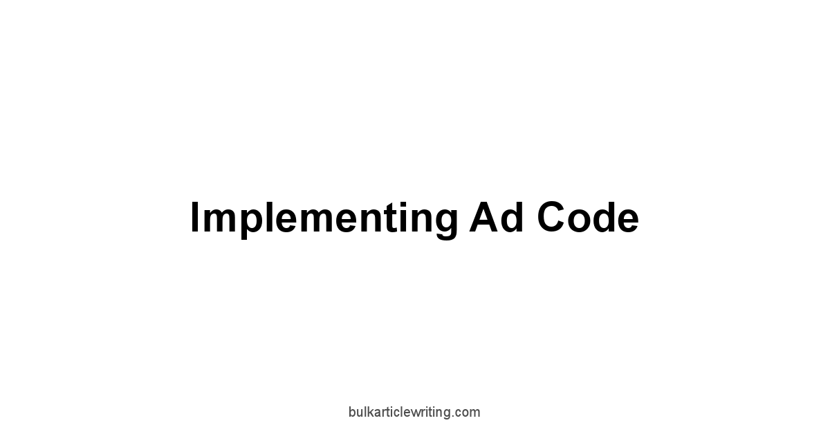 Implementing Ad Code