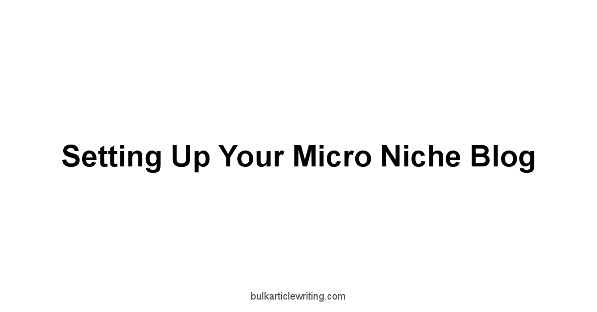 Setting Up Your Micro Niche Blog