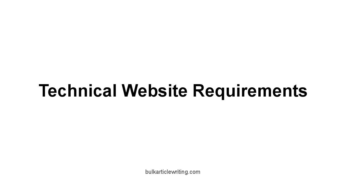 Technical Website Requirements