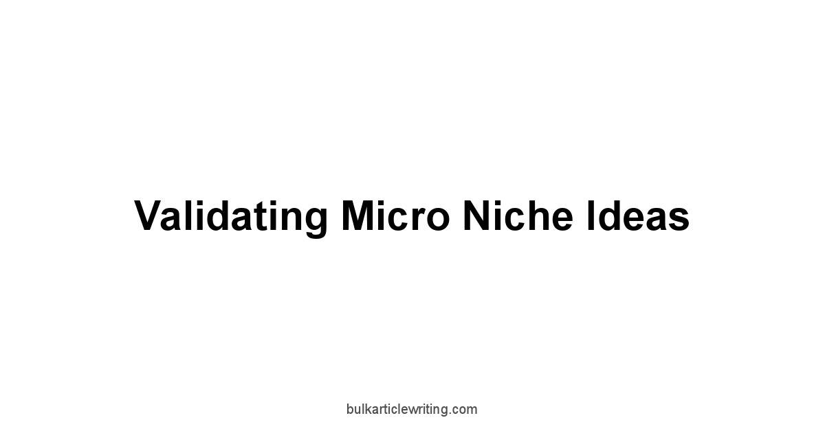 Validating Micro Niche Ideas