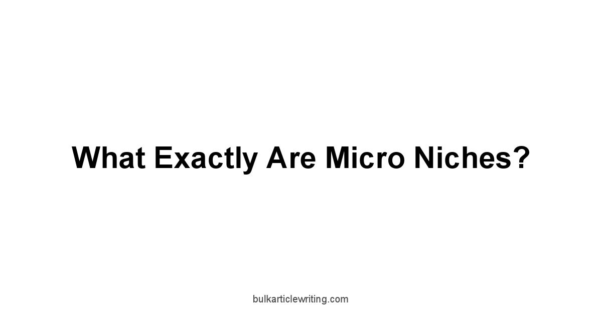 What Exactly Are Micro Niches?