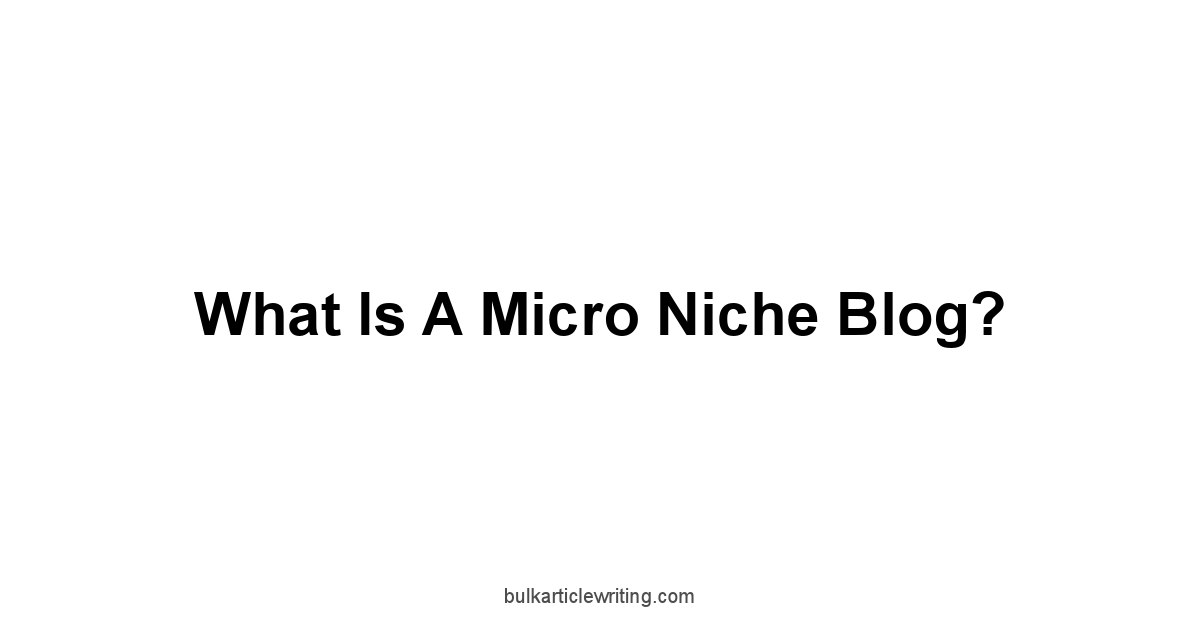 What is a Micro Niche Blog?