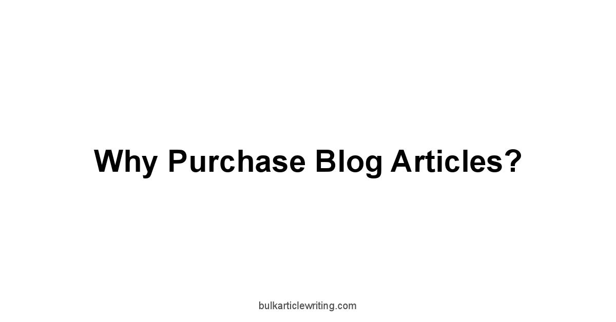 Why Purchase Blog Articles?